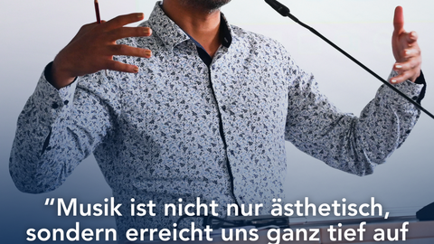 Harish Shankar, Generalmusikdirektor des Schleswig-Holsteinischen Landestheaters beim Vortrag